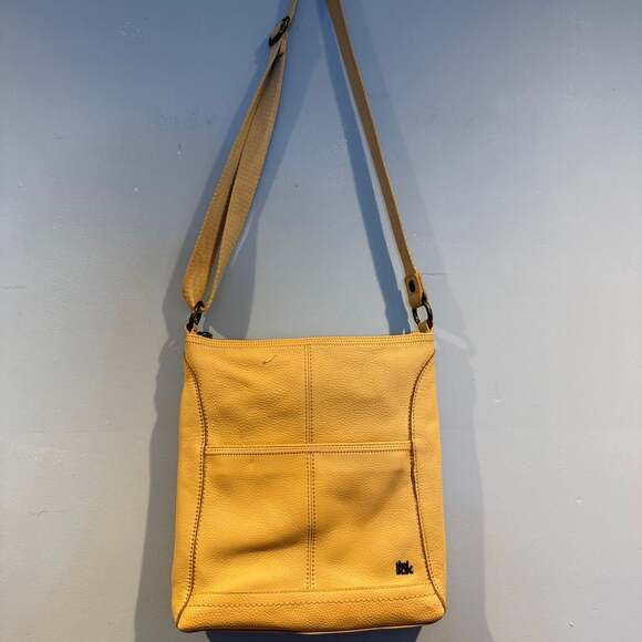 The Sak Beige Leather Crossbody Bag Adjustable Strap - Picture 1 of 4